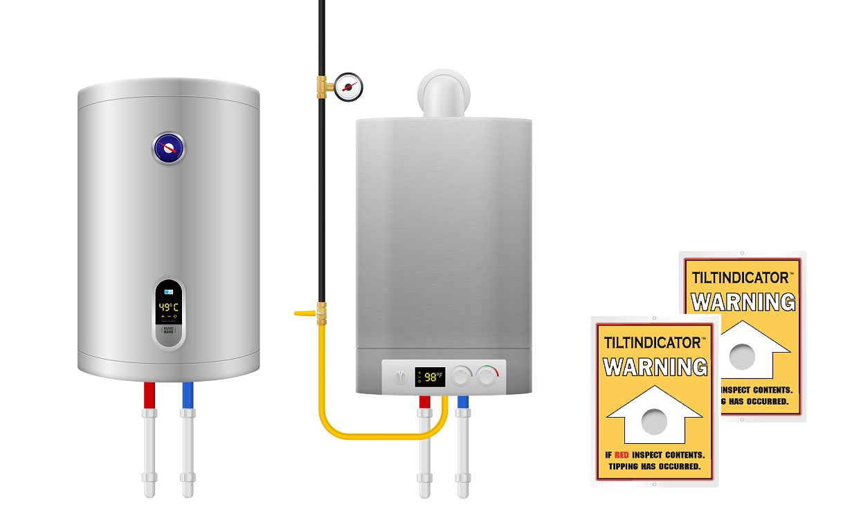 Colored Realistic Water Heater Boiler Composition