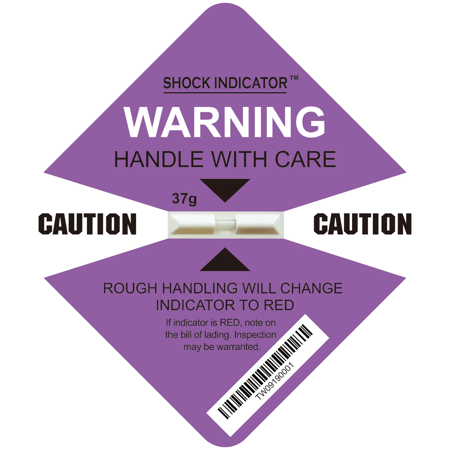 37g Shock Indicator For Shipping Packaging Shock Detector Label